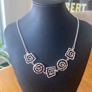 Sterling  silver geometric necklace